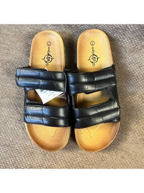Soulmates Black Leather Sandals